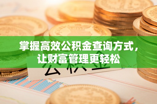湘东掌握高效公积金查询方式，让财富管理更轻松
